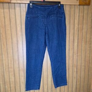 Westbound Petite Pull On Denim Jeans Dark Wash Comfort Stretch 4P